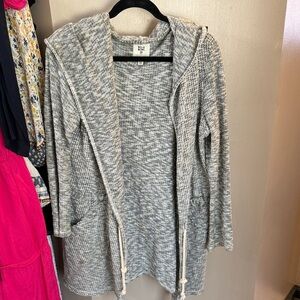 Billabong Gray Hooded Knit Cardigan